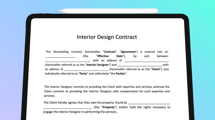 Kontrak desain interior untuk kantor pemerintahan