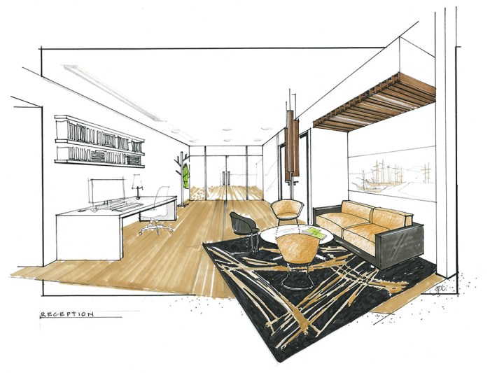 Jasa desain sketsa gambar konsep interior